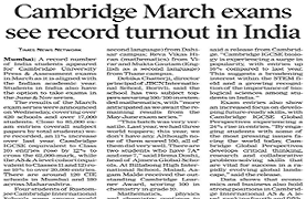Cambridge March exams see record turnout in India